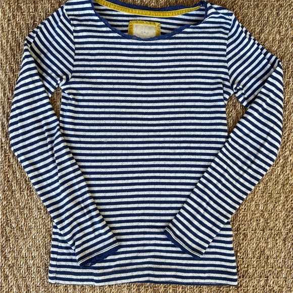 Mini Boden Other - Mini Boden striped pointelle long sleeve t-shirt, size 11-12